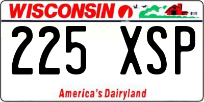 WI license plate 225XSP