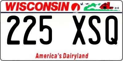 WI license plate 225XSQ