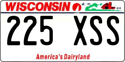 WI license plate 225XSS