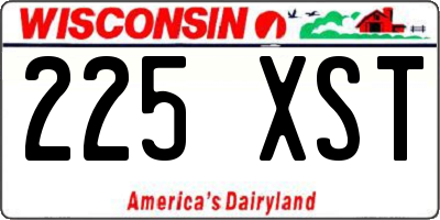 WI license plate 225XST