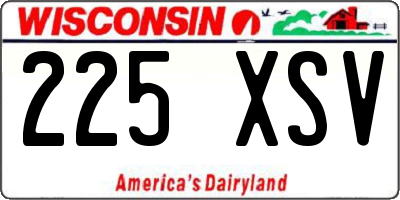 WI license plate 225XSV