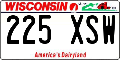 WI license plate 225XSW
