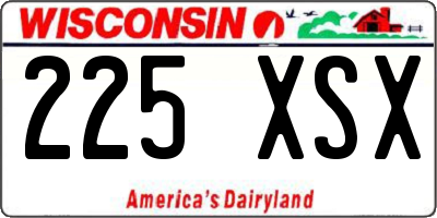 WI license plate 225XSX