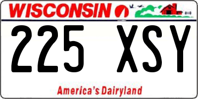 WI license plate 225XSY