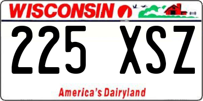 WI license plate 225XSZ