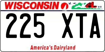 WI license plate 225XTA