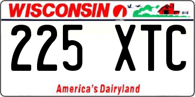 WI license plate 225XTC