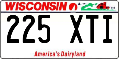 WI license plate 225XTI