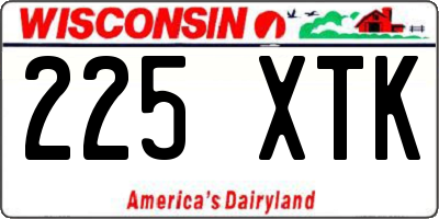 WI license plate 225XTK