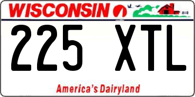 WI license plate 225XTL