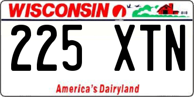 WI license plate 225XTN