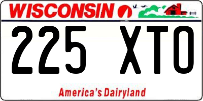 WI license plate 225XTO