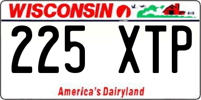 WI license plate 225XTP