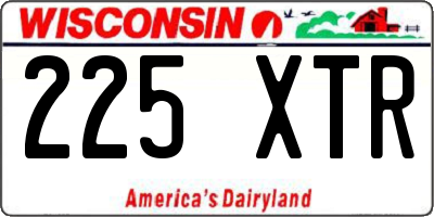 WI license plate 225XTR