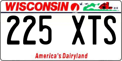 WI license plate 225XTS