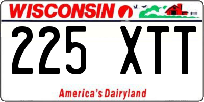 WI license plate 225XTT