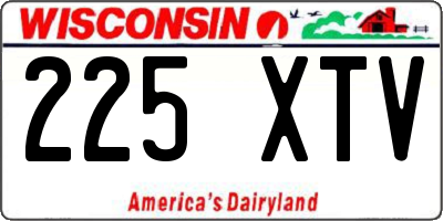 WI license plate 225XTV