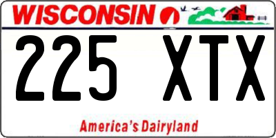 WI license plate 225XTX
