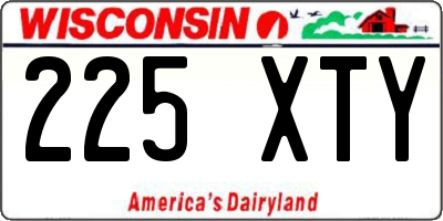 WI license plate 225XTY