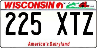 WI license plate 225XTZ