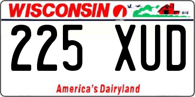 WI license plate 225XUD