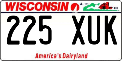 WI license plate 225XUK