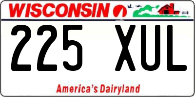WI license plate 225XUL