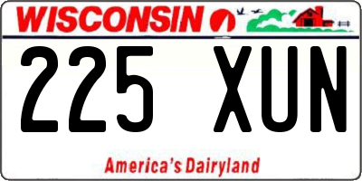 WI license plate 225XUN