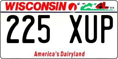 WI license plate 225XUP