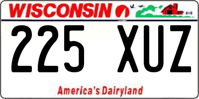 WI license plate 225XUZ