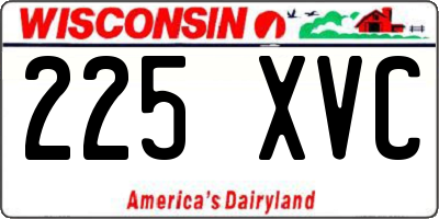 WI license plate 225XVC