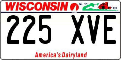WI license plate 225XVE