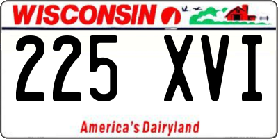WI license plate 225XVI