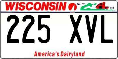 WI license plate 225XVL