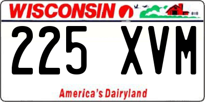 WI license plate 225XVM