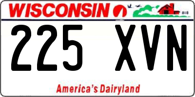 WI license plate 225XVN