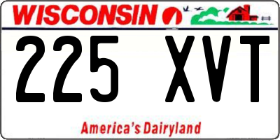 WI license plate 225XVT