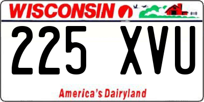 WI license plate 225XVU