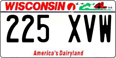 WI license plate 225XVW