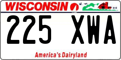 WI license plate 225XWA