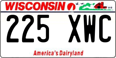 WI license plate 225XWC