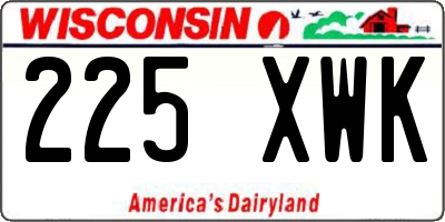 WI license plate 225XWK
