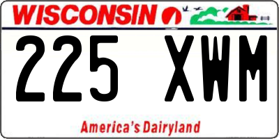 WI license plate 225XWM