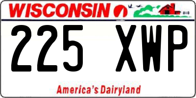 WI license plate 225XWP