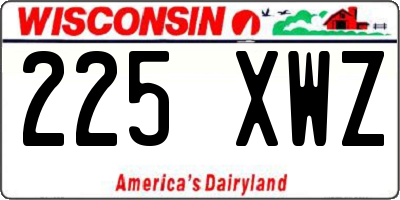 WI license plate 225XWZ