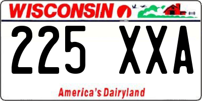 WI license plate 225XXA