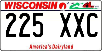WI license plate 225XXC