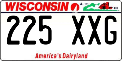 WI license plate 225XXG