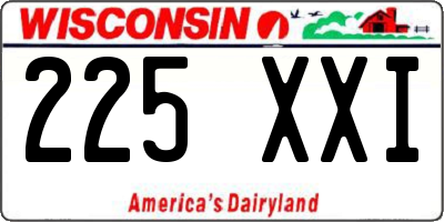 WI license plate 225XXI