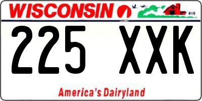 WI license plate 225XXK